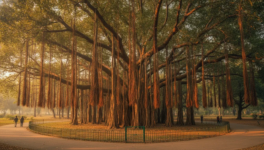 The Great Banyan — the world's largest banyan colony with its encircling garden path (visualisation)